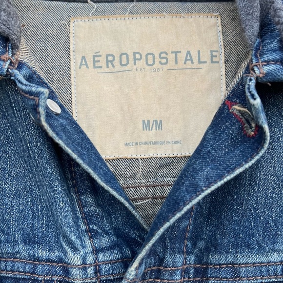 Aeropostale men’s jean jacket with hood - Picture 3 of 5